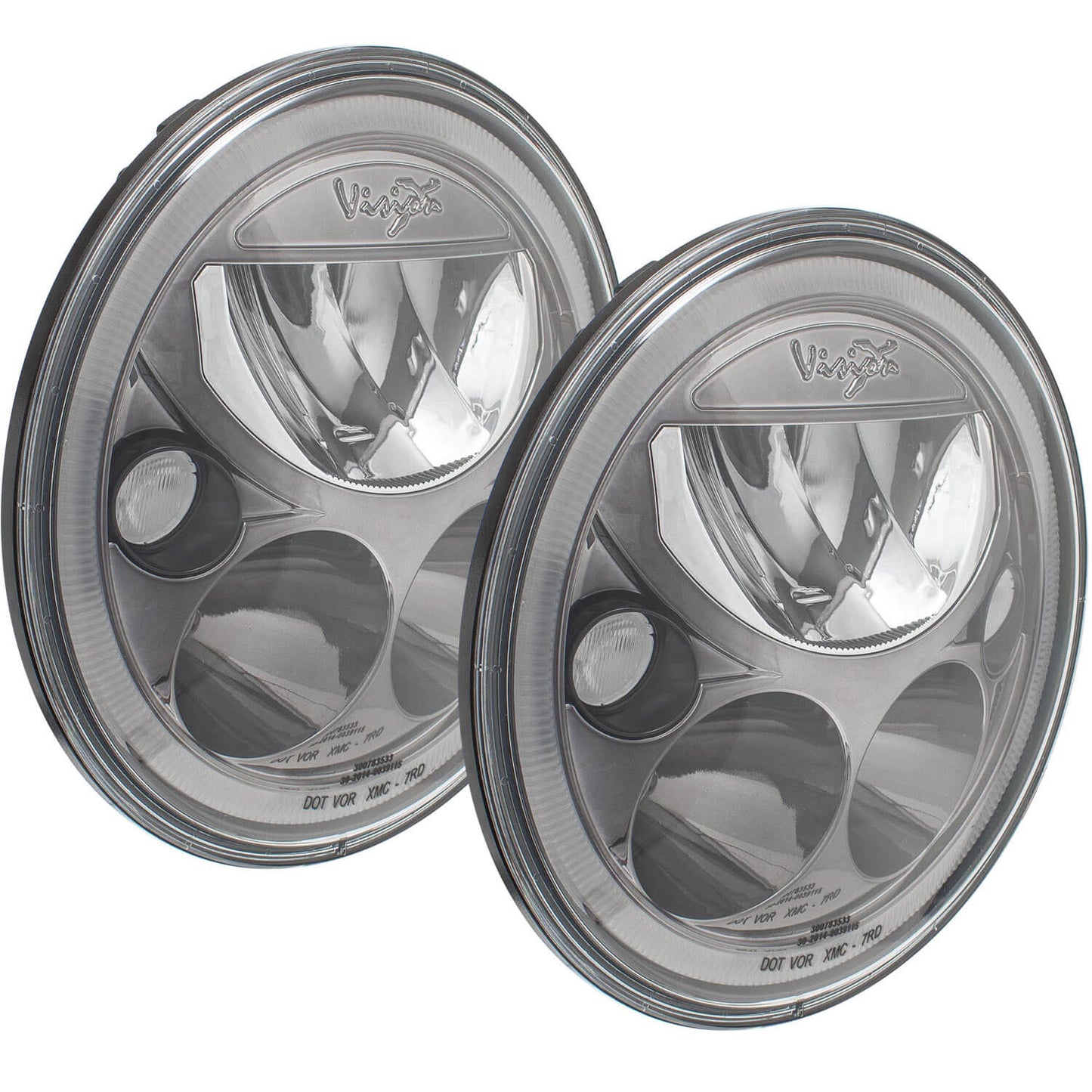 7" VX Series LED Headlight Kit - Black Chrome | Amber Halo