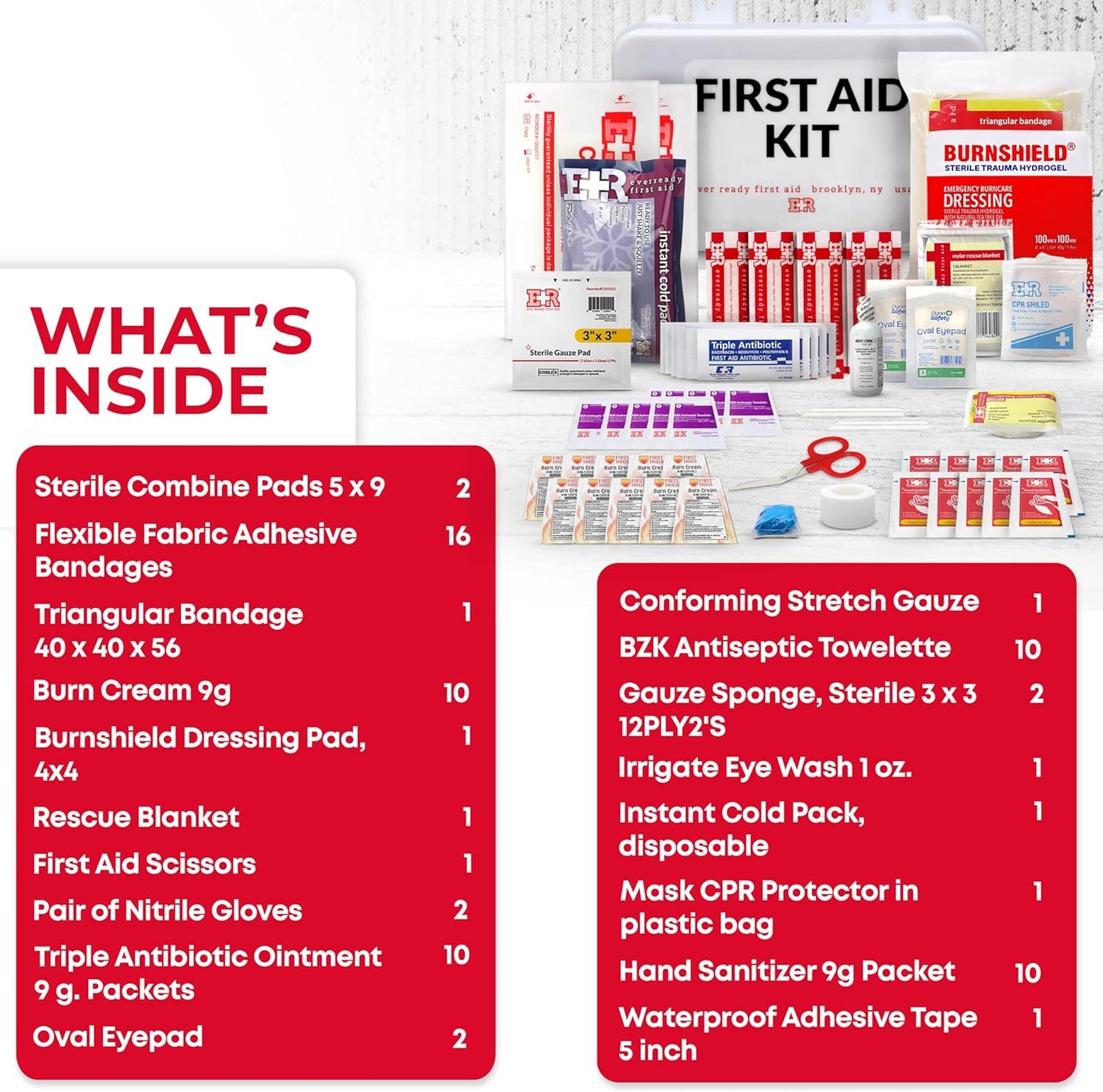 10 Person First Aid Kit - OSHA and ANSI Class A Compliant