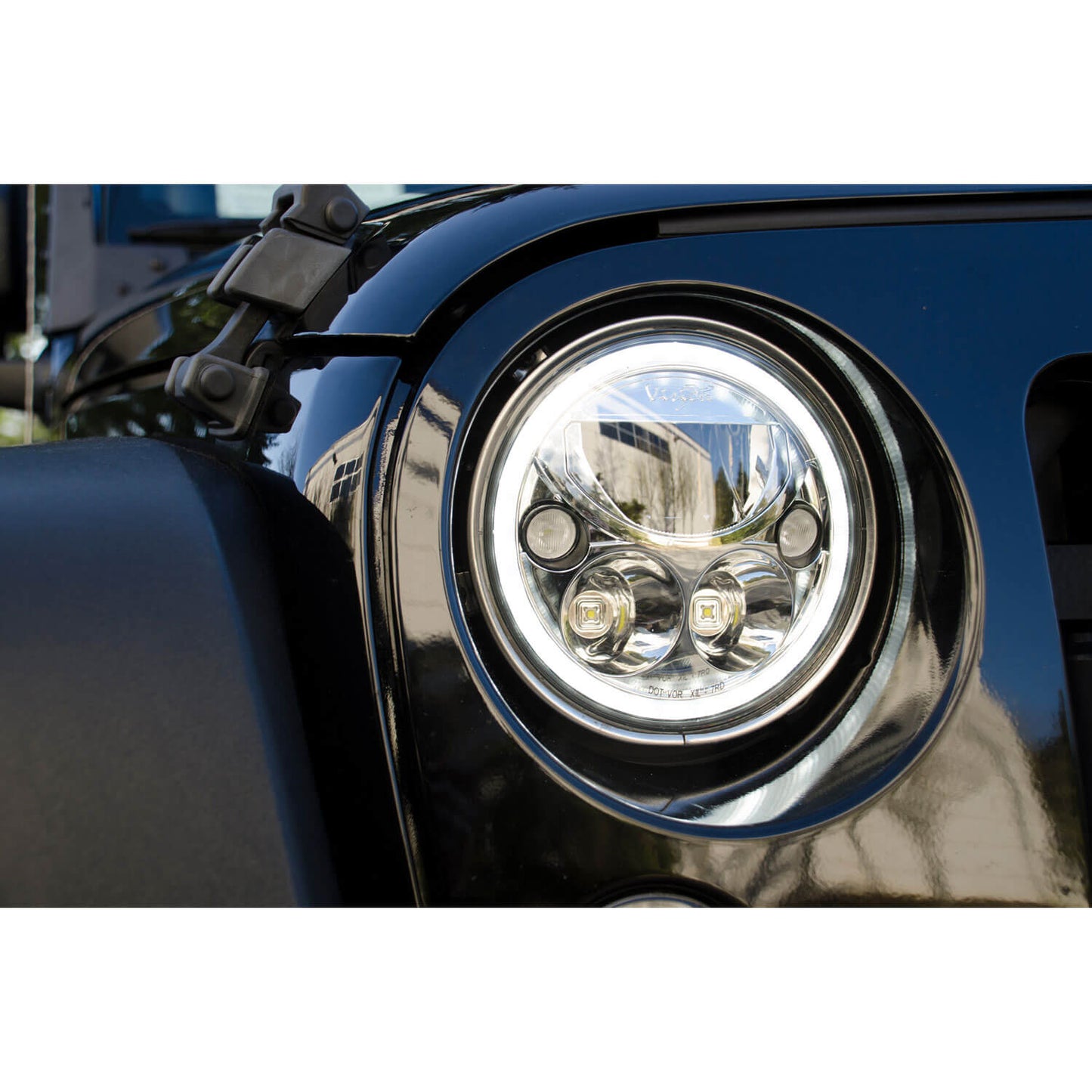 7" VX Series LED Headlight Kit - Black Chrome | White Halo