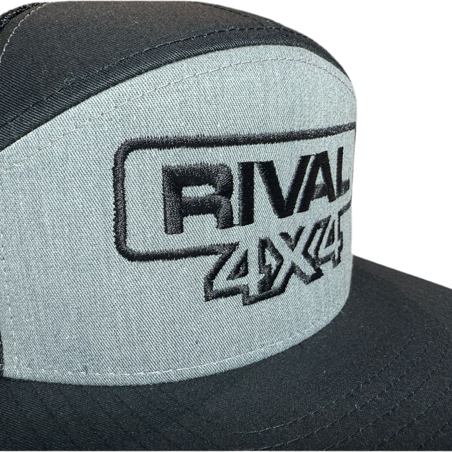 RIVAL 4x4 Black Gray Trucker Hat Embroidered