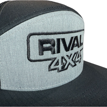 RIVAL 4x4 Black Gray Trucker Hat Embroidered