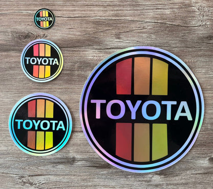Toyota 3 Stripe Decal Bumper Sticker Regular Holographic