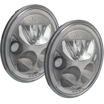 7" VX Series LED Headlight Kit - Black Chrome | Amber Halo