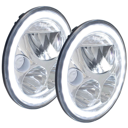 7" VX Series LED Headlight Kit - Chrome | White Halo
