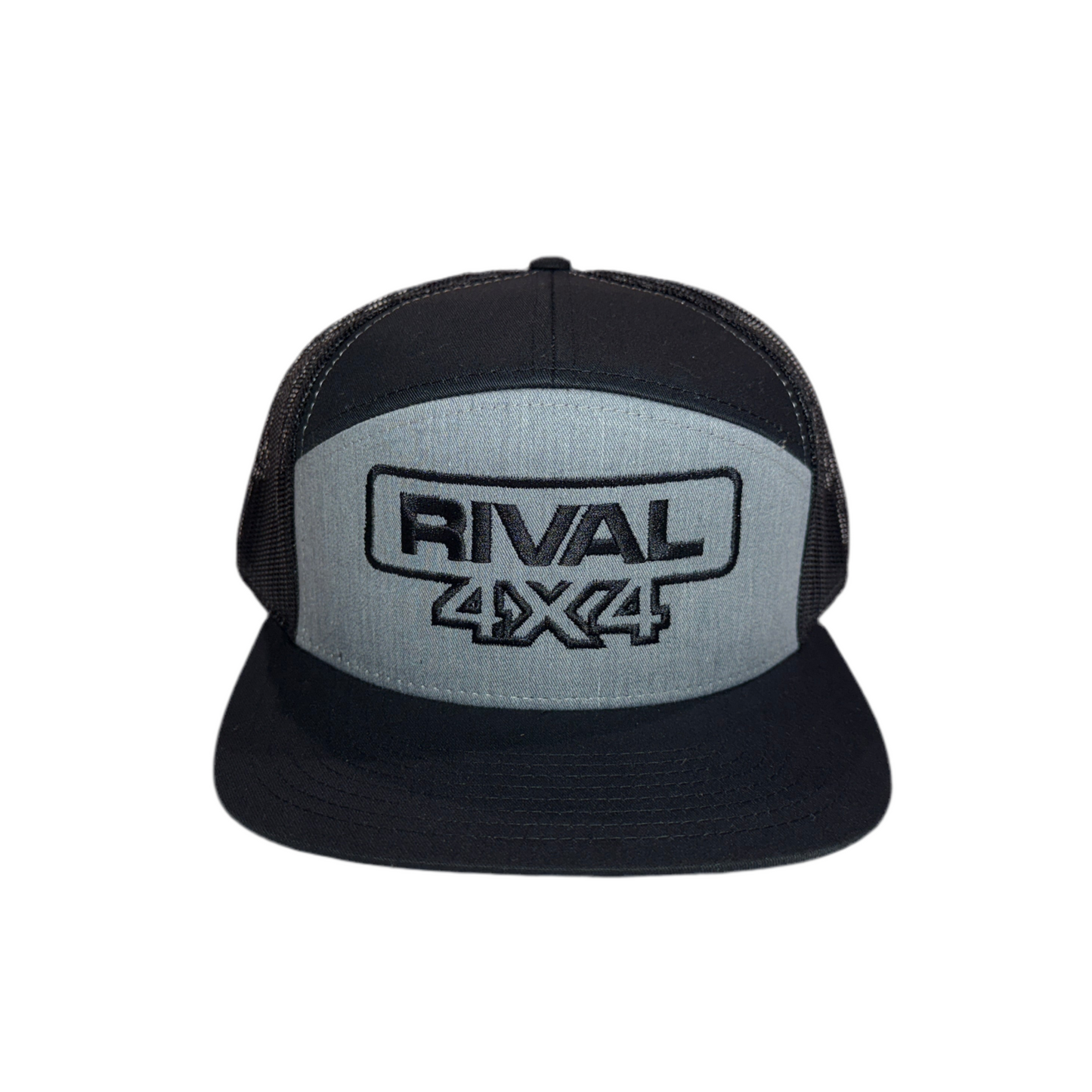 RIVAL 4x4 Black Gray Trucker Hat Embroidered