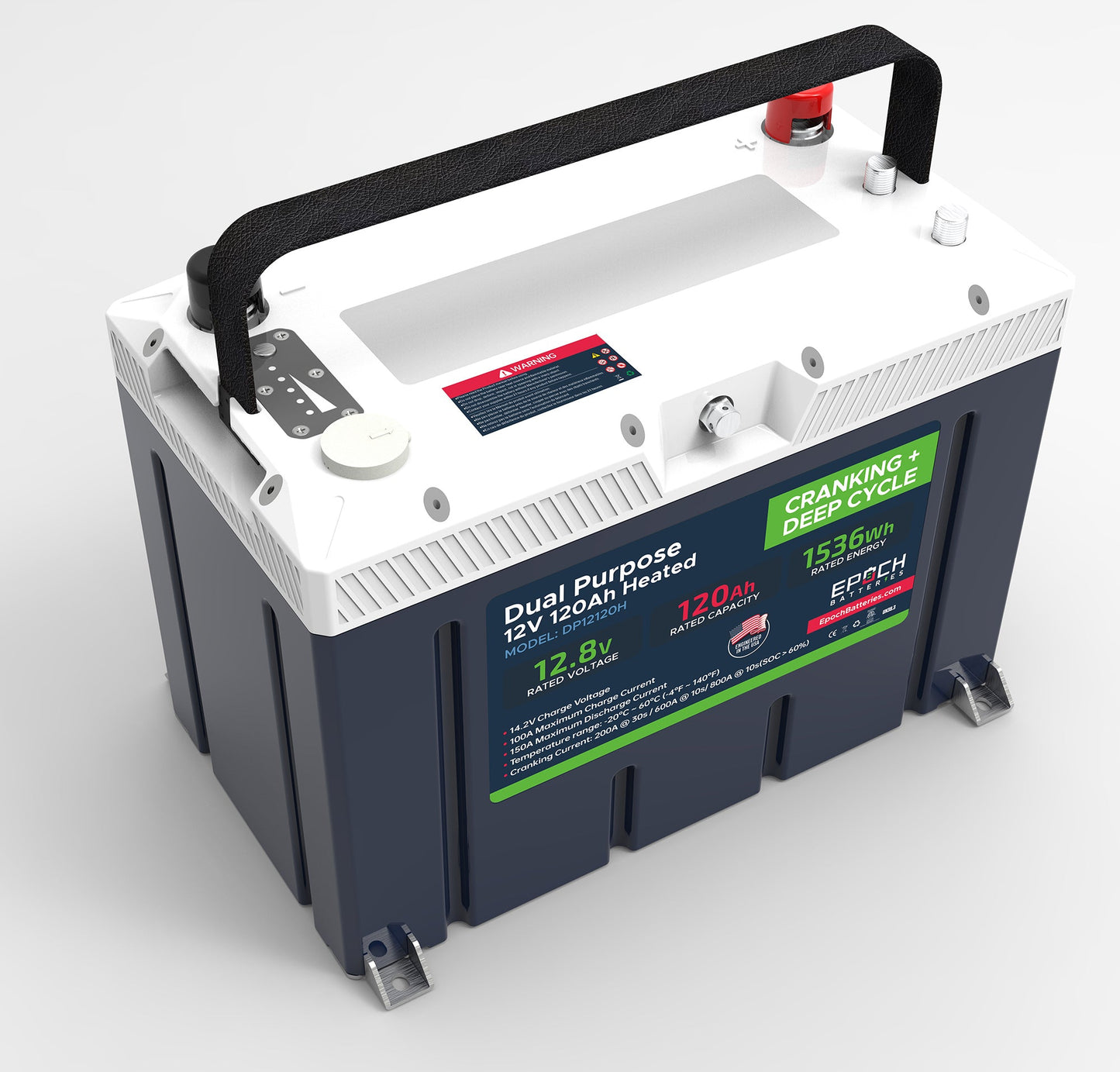 12V 120Ah - Group 27 - Cranking & Deep Cycle Lithium Battery (Dual Purpose)