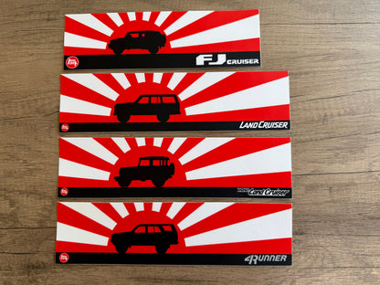 Land Cruiser FJ40 Toyota Rising Sun Bumper Sticker Decal