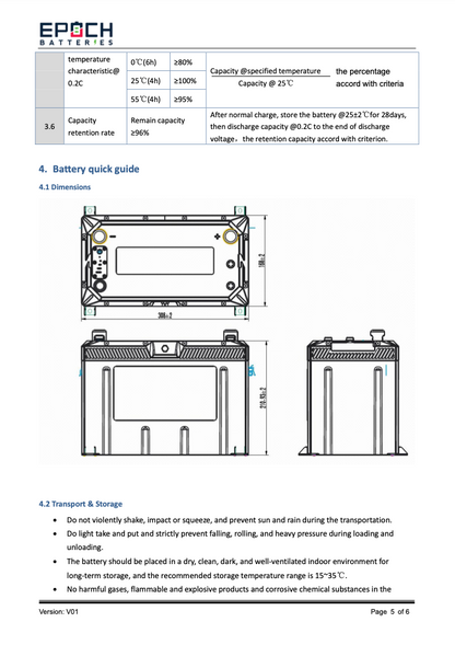 12V 120Ah - Group 27 - Cranking & Deep Cycle Lithium Battery (Dual Purpose)