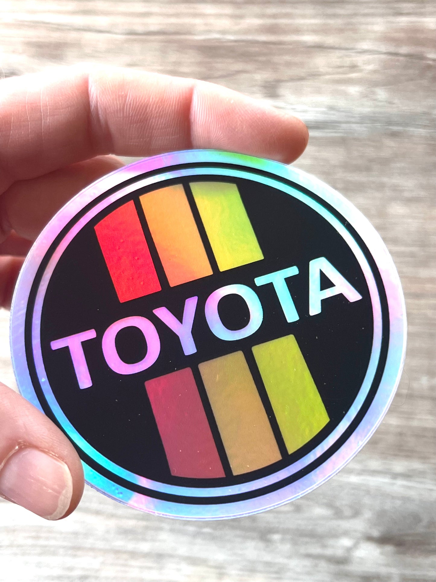 Toyota 3 Stripe Decal Bumper Sticker Regular Holographic