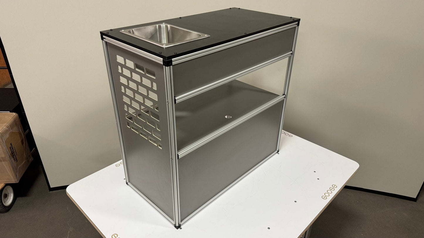 Goose Gear Camper System - Midsize Truck 6Ft Bed - Passenger Side Front Sink and Storage Utility Module