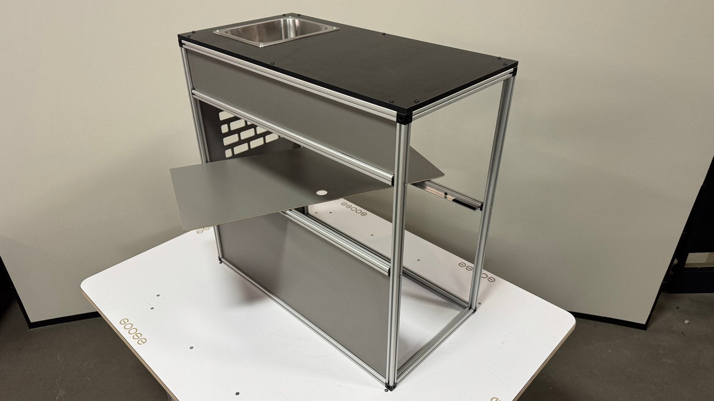 Goose Gear Camper System - Midsize Truck 6Ft Bed - Passenger Side Front Sink and Storage Utility Module