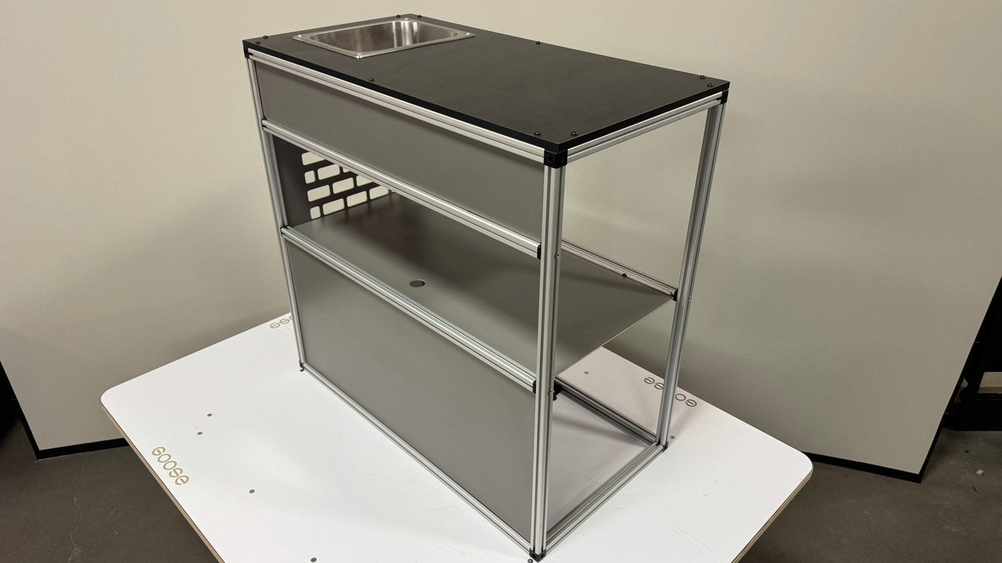 Goose Gear Camper System - Midsize Truck 6Ft Bed - Passenger Side Front Sink and Storage Utility Module