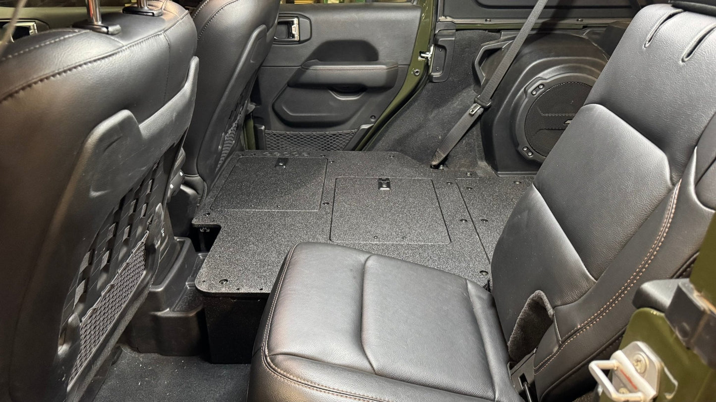 Jeep Wrangler 2018-Present JLU 4 Door - Second Row Seat Delete Plate System - V2