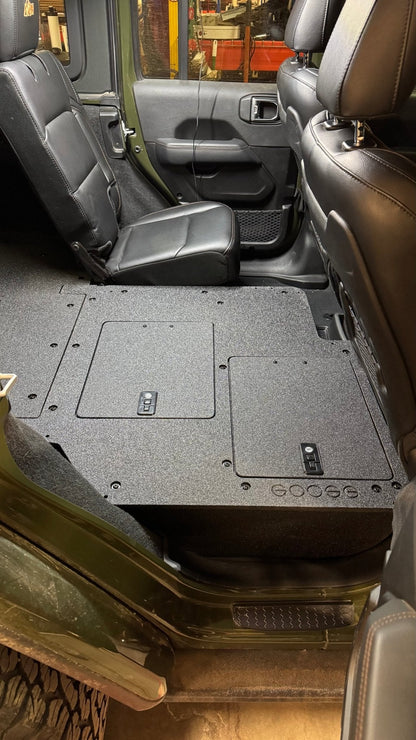 Jeep Wrangler 2018-Present JLU 4 Door - Second Row Seat Delete Plate System - V2
