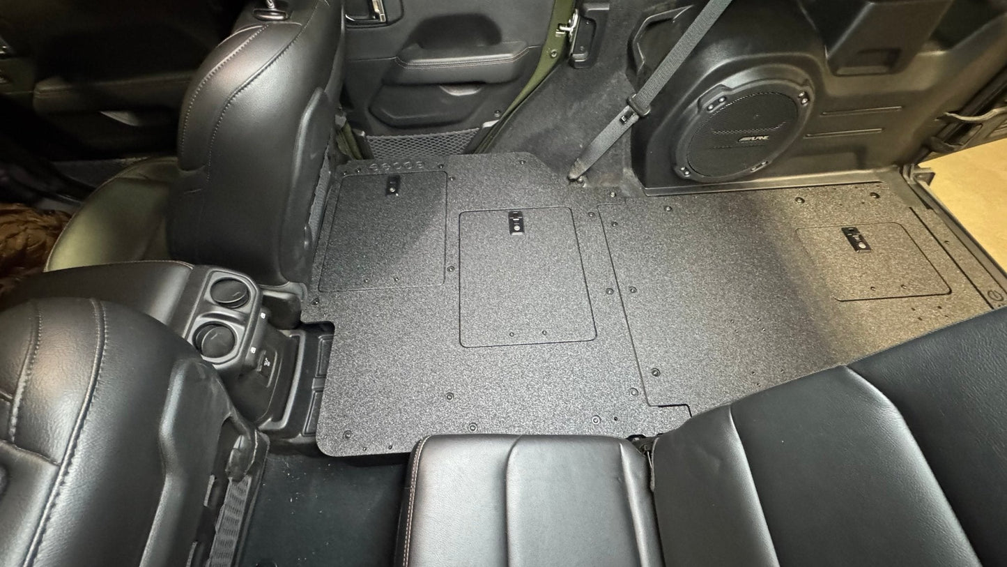 Jeep Wrangler 2018-Present JLU 4 Door - Second Row Seat Delete Plate System - V2