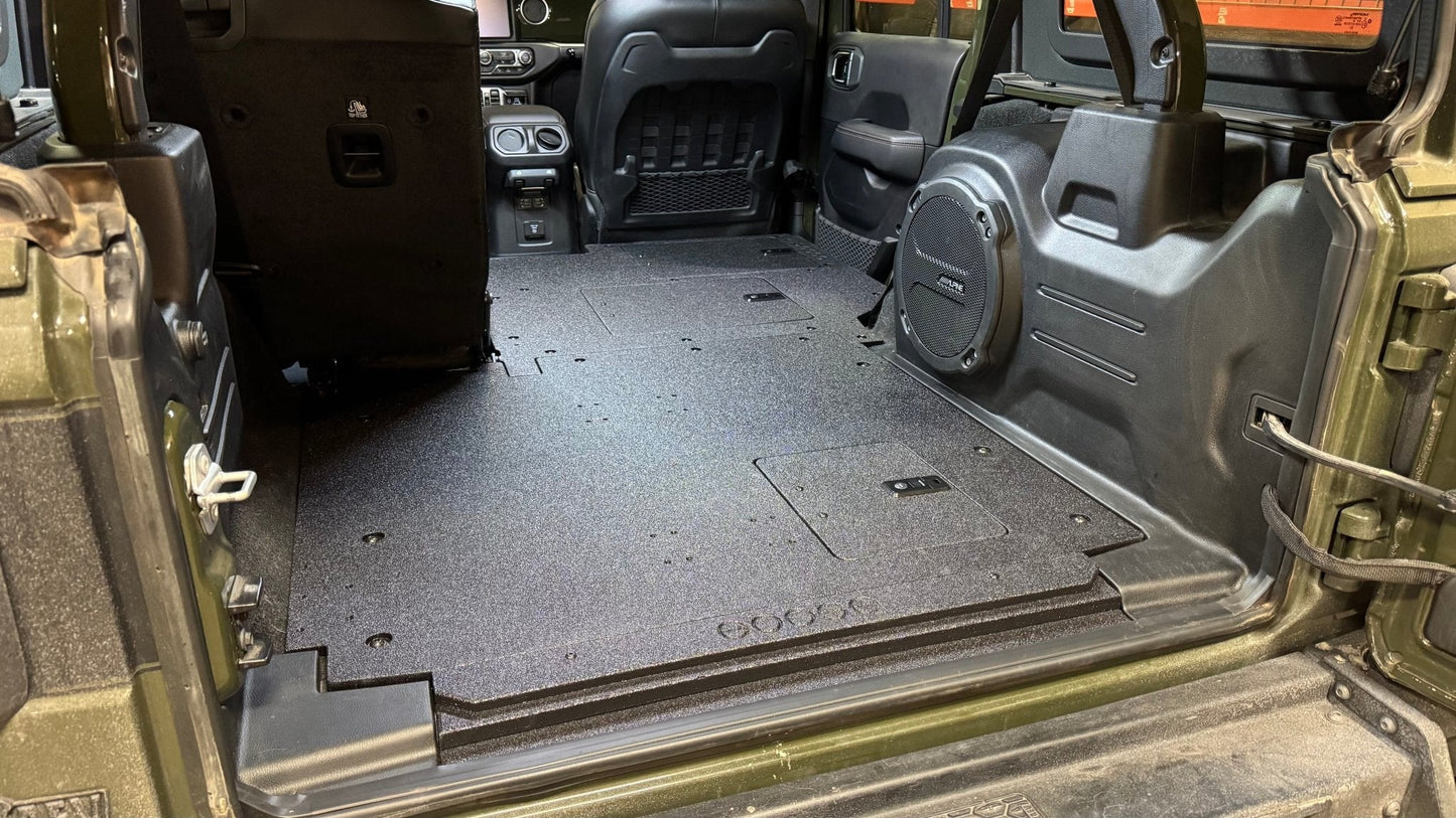 Jeep Wrangler 2018-Present JLU 4 Door - Second Row Seat Delete Plate System - V2