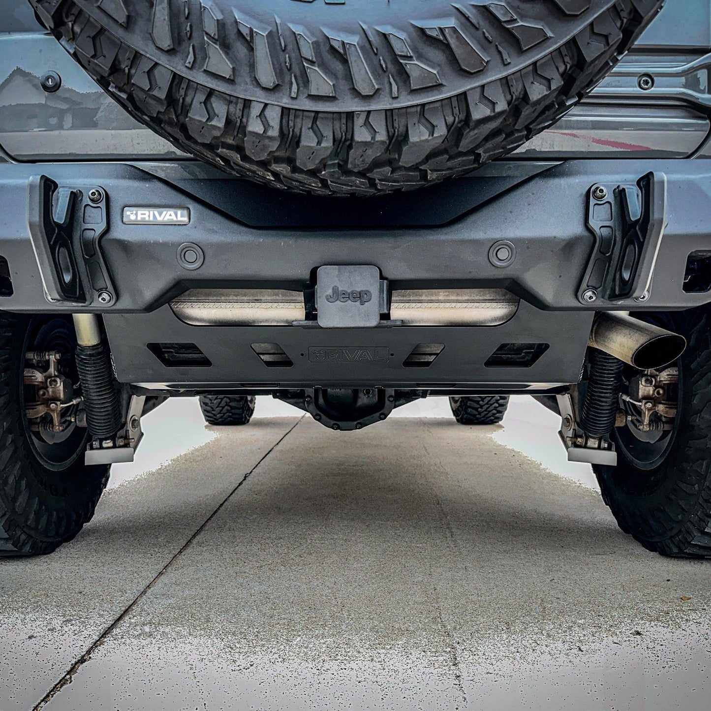 RIVAL Aluminum Muffler Skid Plate 2018-2025 Jeep Wrangler JL including 4xe and 392