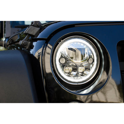 7" VX Series LED Headlight Kit - Black Chrome | White Halo